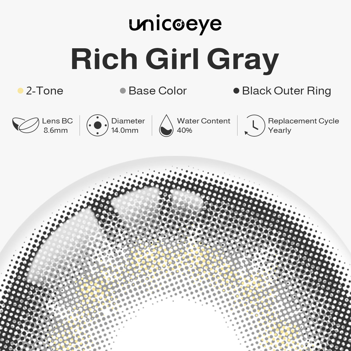Rich Girl Gray Yearly Contact Lenses
