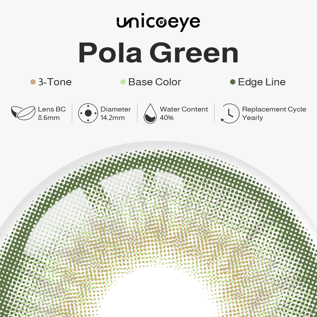Pola Green Yearly Contact Lenses