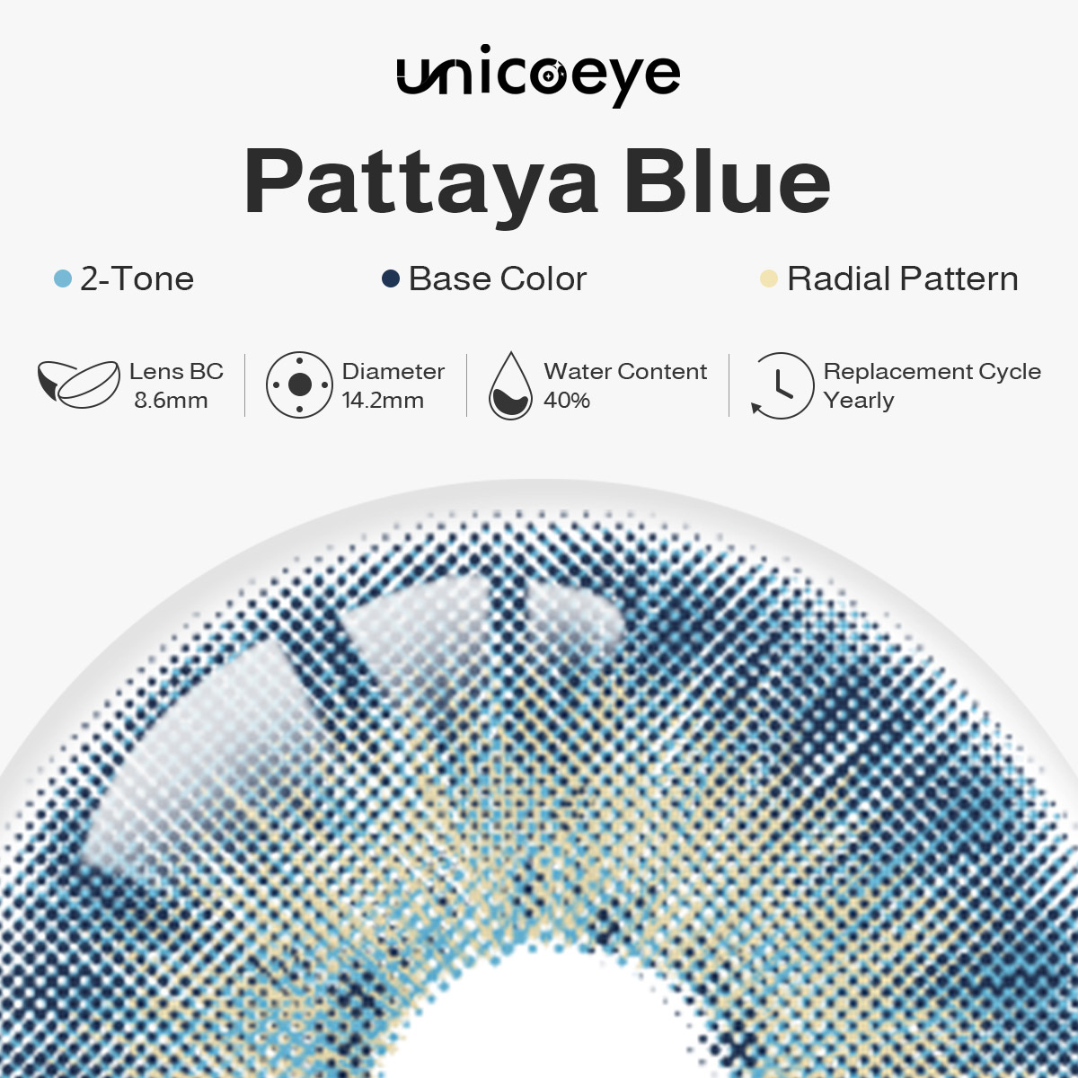 Pattaya Blue Yearly Contact Lenses