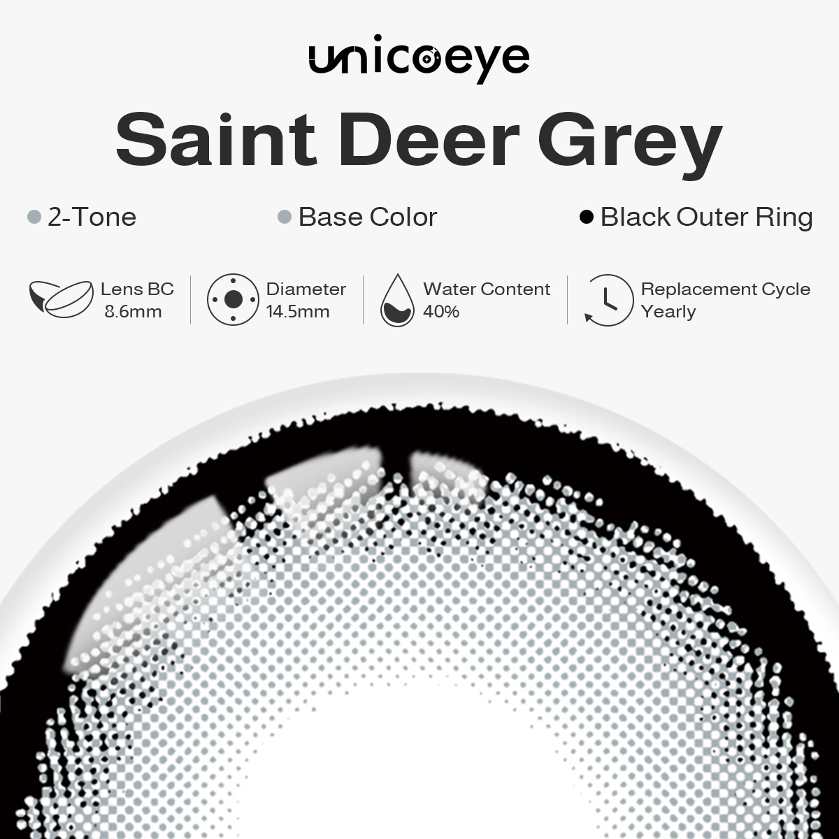 Saint Deer Gray Prescription Yearly Contact Lenses