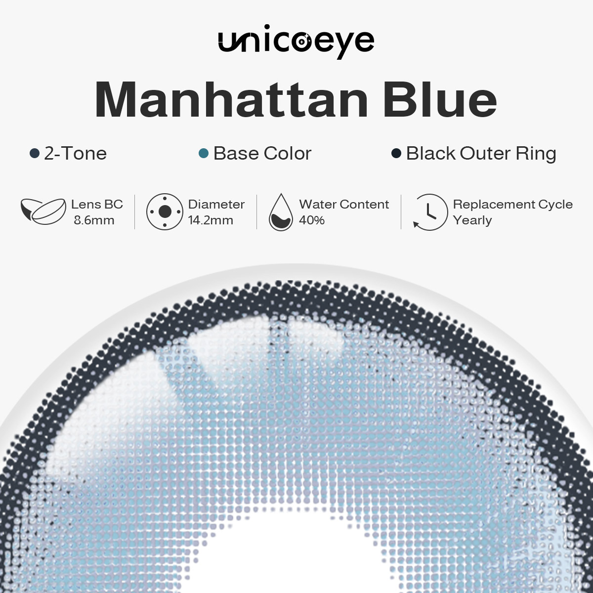 Manhattan Blue Prescription Yearly Contact Lenses