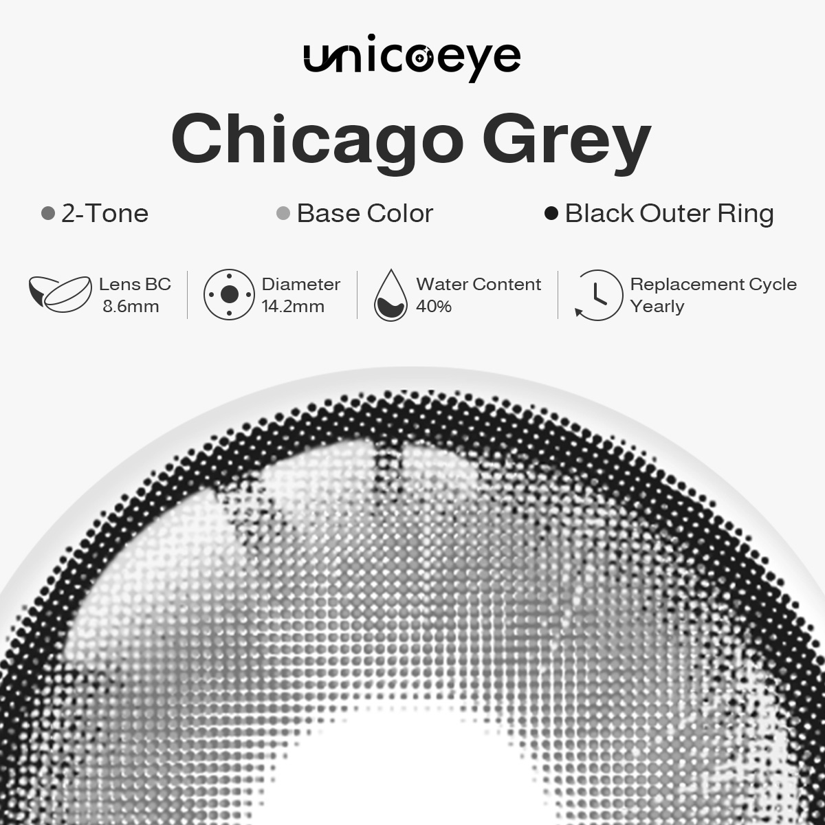 Chicago Gray Prescription Yearly Contact Lenses
