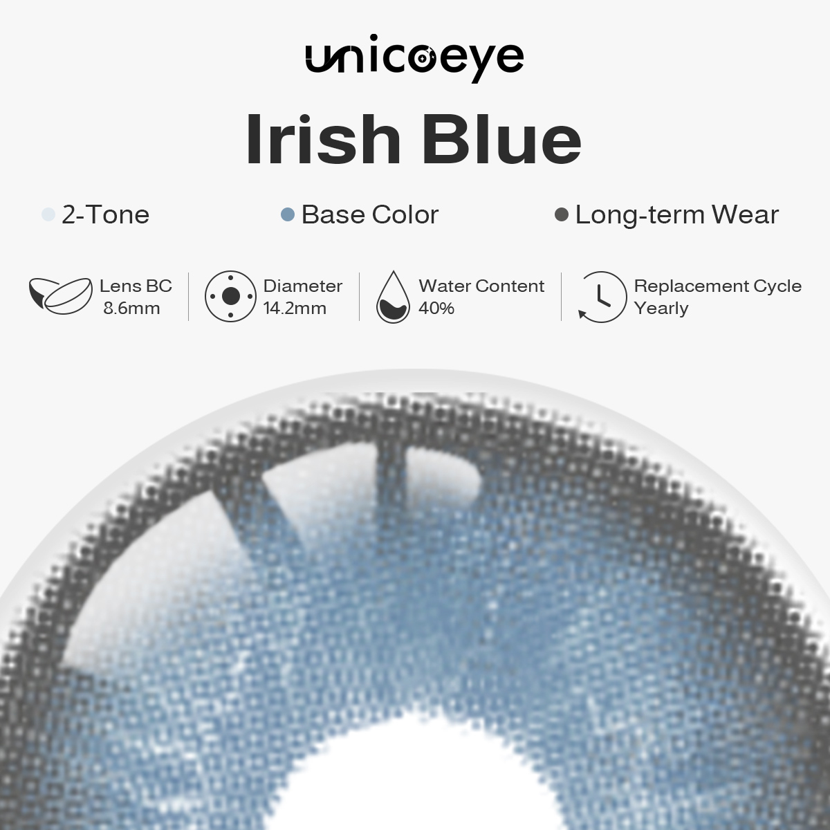 Irish Blue Yearly Contact Lenses