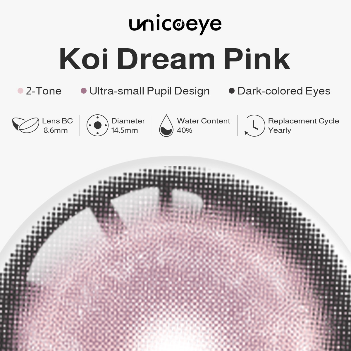 Koi Dream Pink Prescription Yearly Contact Lenses