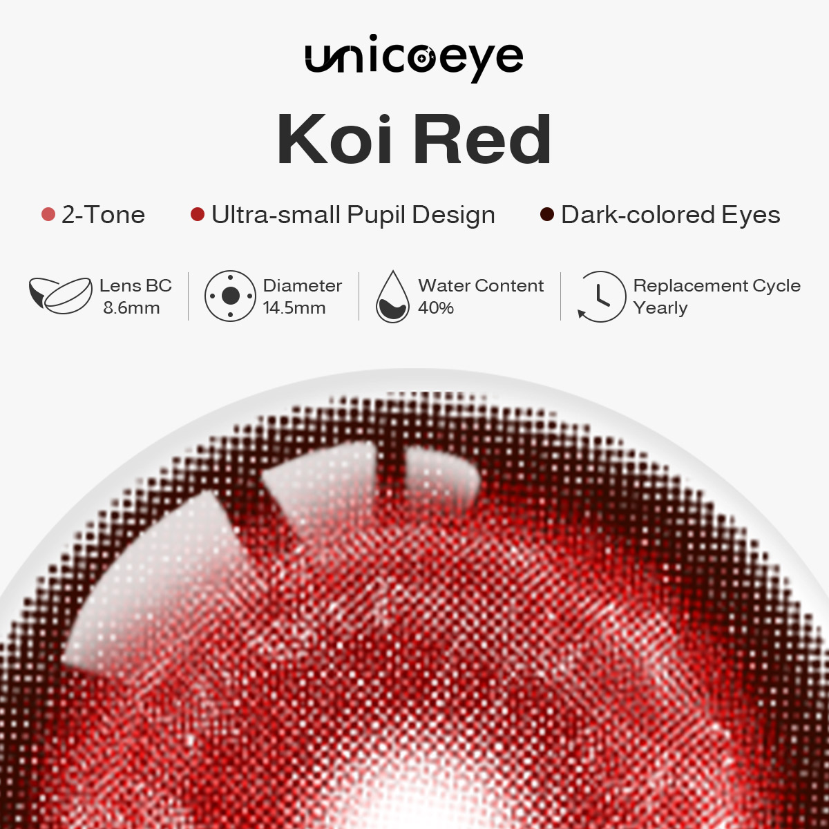 Koi Red Prescription Yearly Contact Lenses