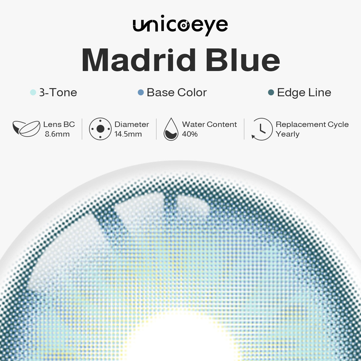 Madrid Blue Prescription Yearly Contact Lenses