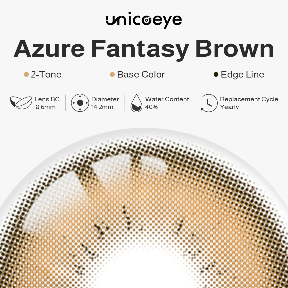 Azure Fantasy Brown Prescription Yearly Contact Lenses