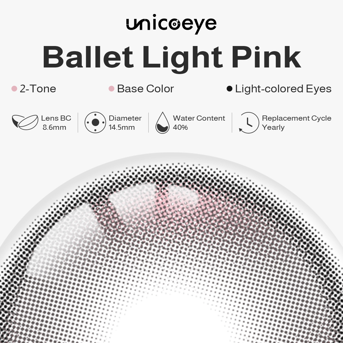 Ballet Light Pink Prescription Yearly Contact Lenses