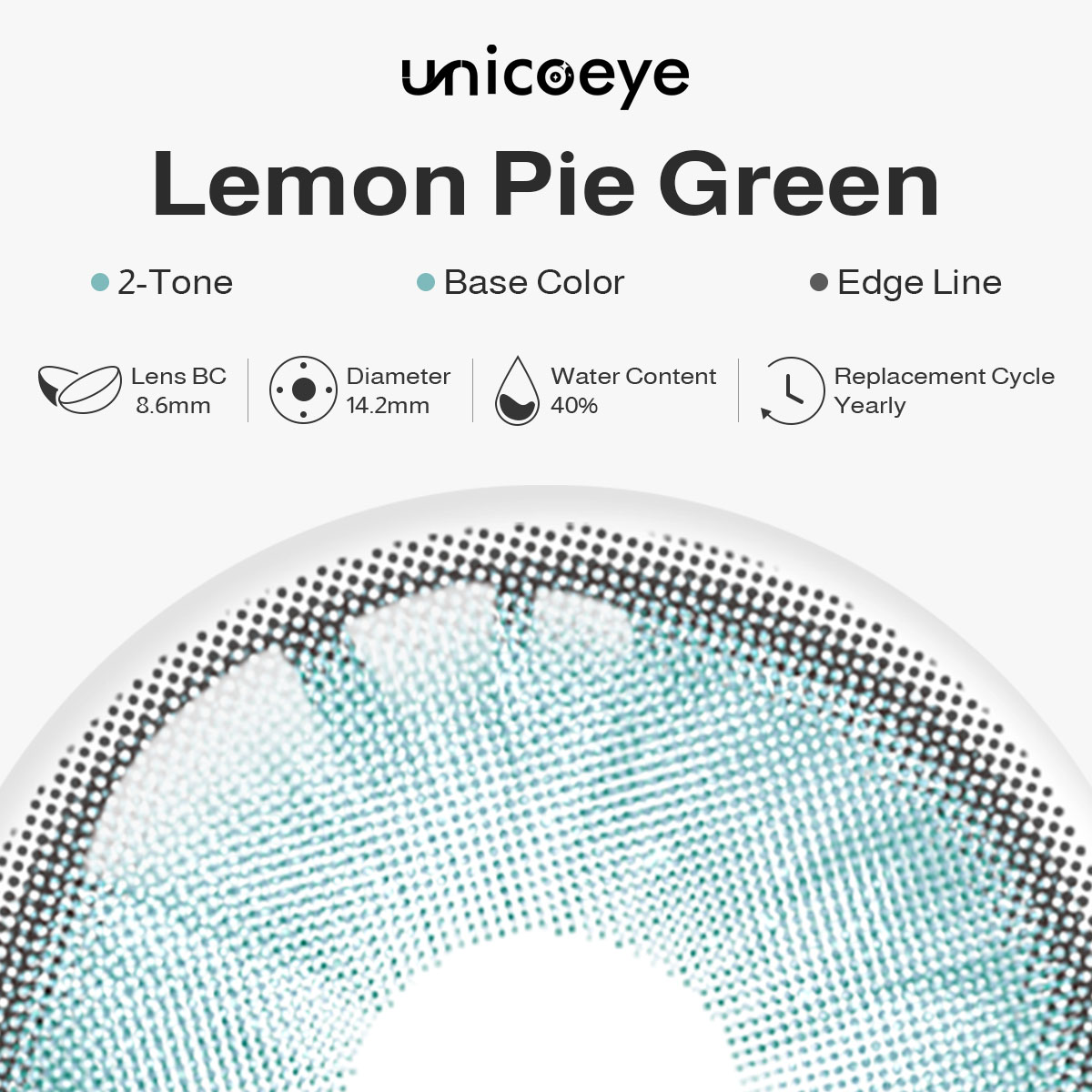 Lemon Pie Green Prescription Yearly Contact Lenses