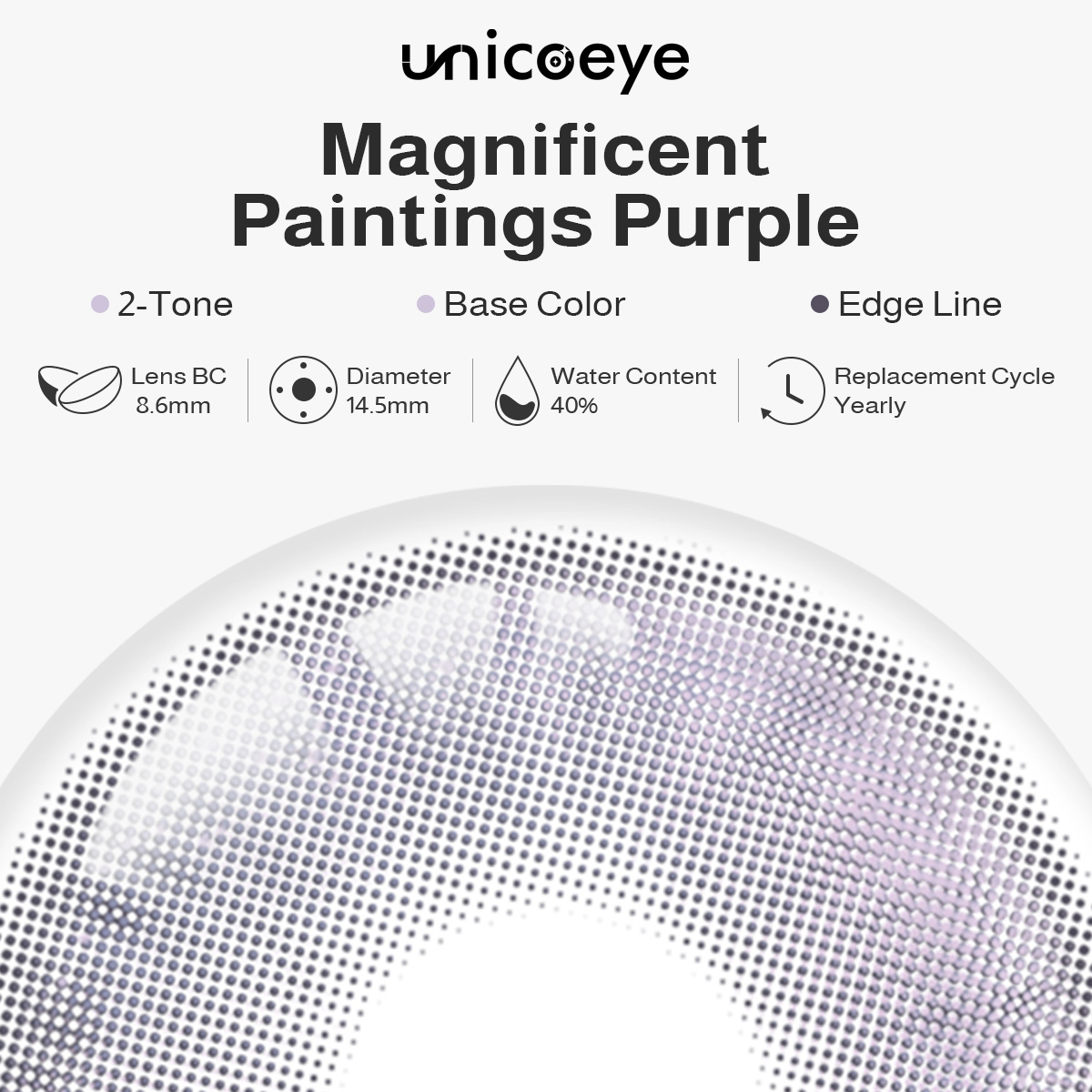 Magnificent Paintings Purple Prescription Yearly Contact Lenses