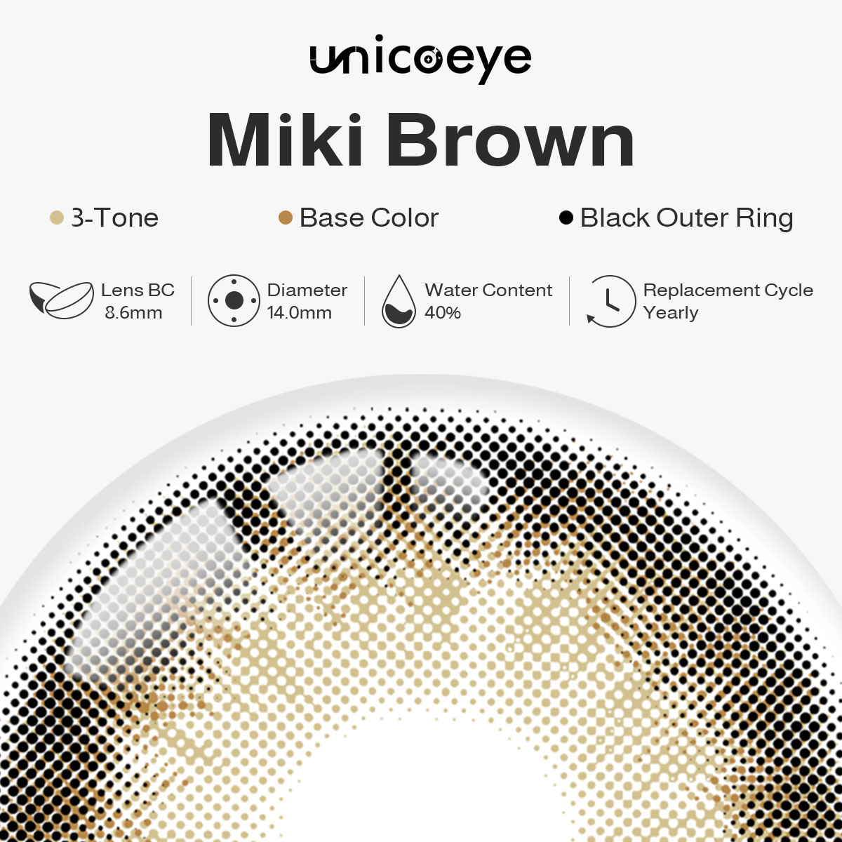 Miki Brown Yearly Contact Lenses