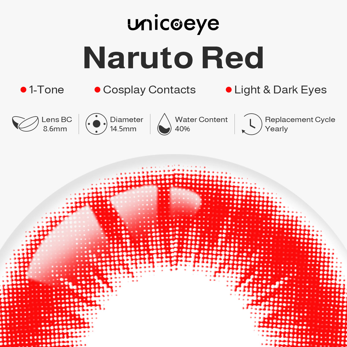 Naruto Red Costume Yearly Contact Lenses