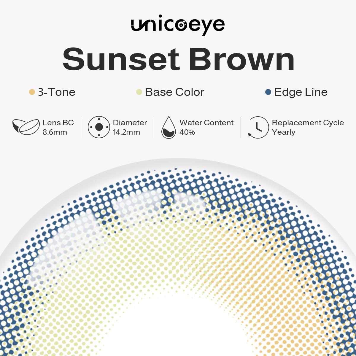 Sunset Brown Prescription Yearly Contact Lenses