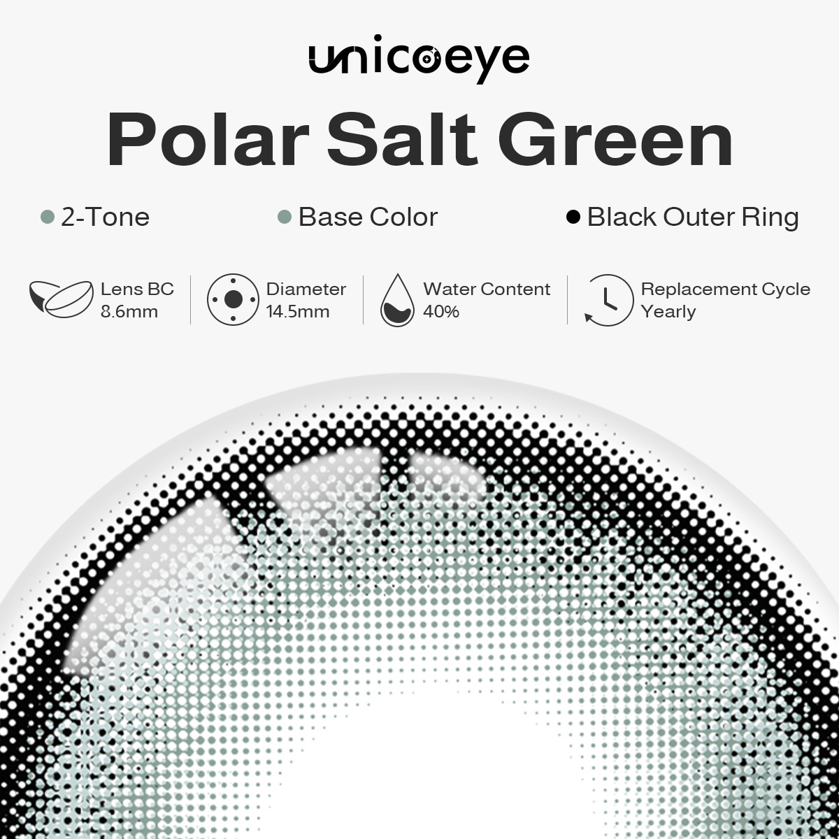 Polar Salt Green Prescription Yearly Contact Lenses