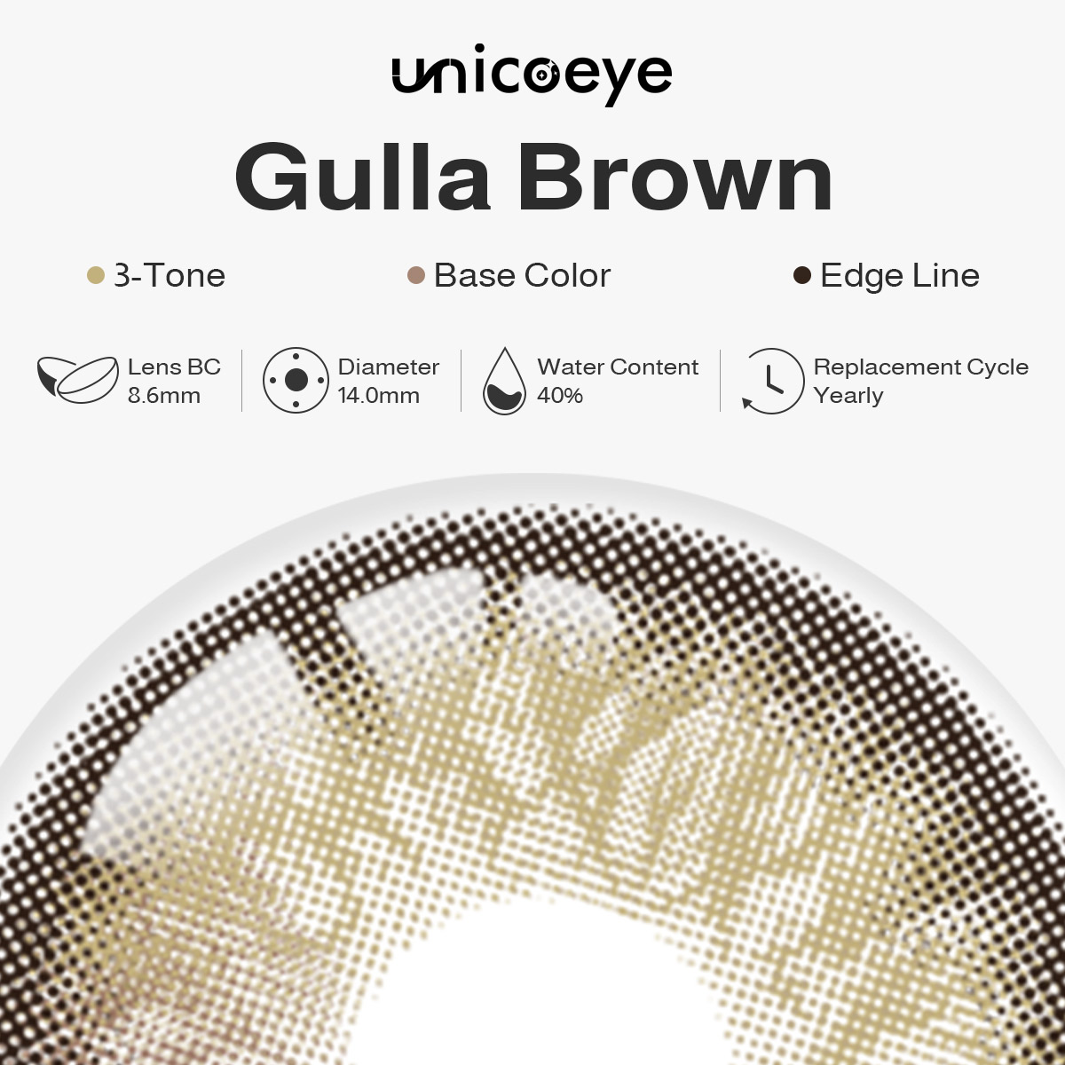 Gulla Brown Prescription Yearly Contact Lenses