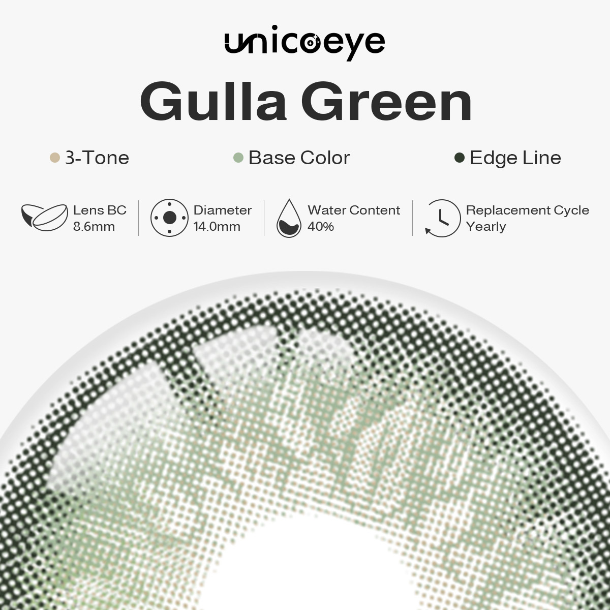 Gulla Green Prescription Yearly Contact Lenses