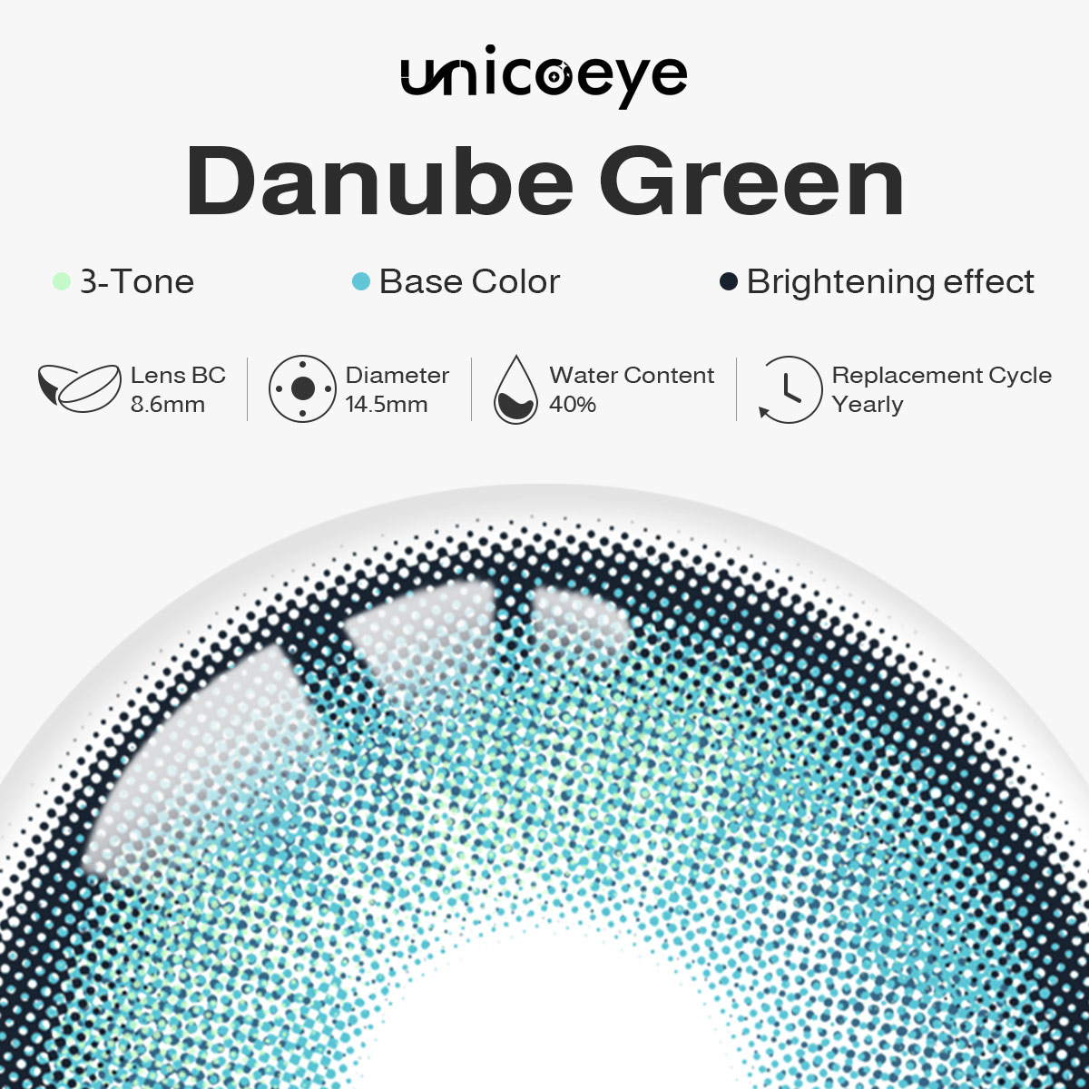 Danube Green Yearly Contact Lenses