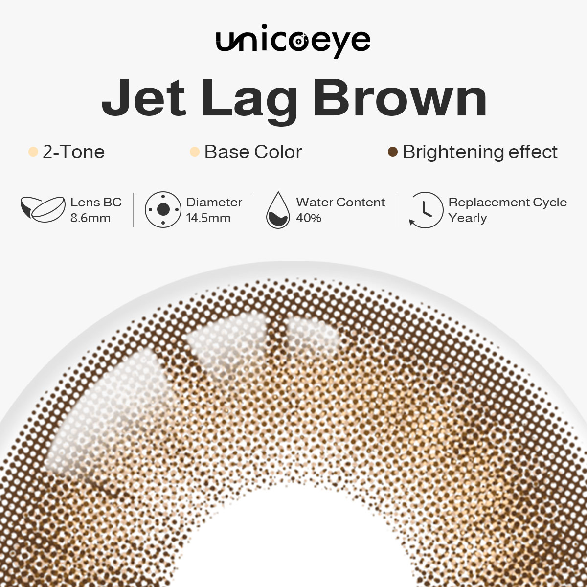 Jet Lag Brown Prescription Yearly Contact Lenses