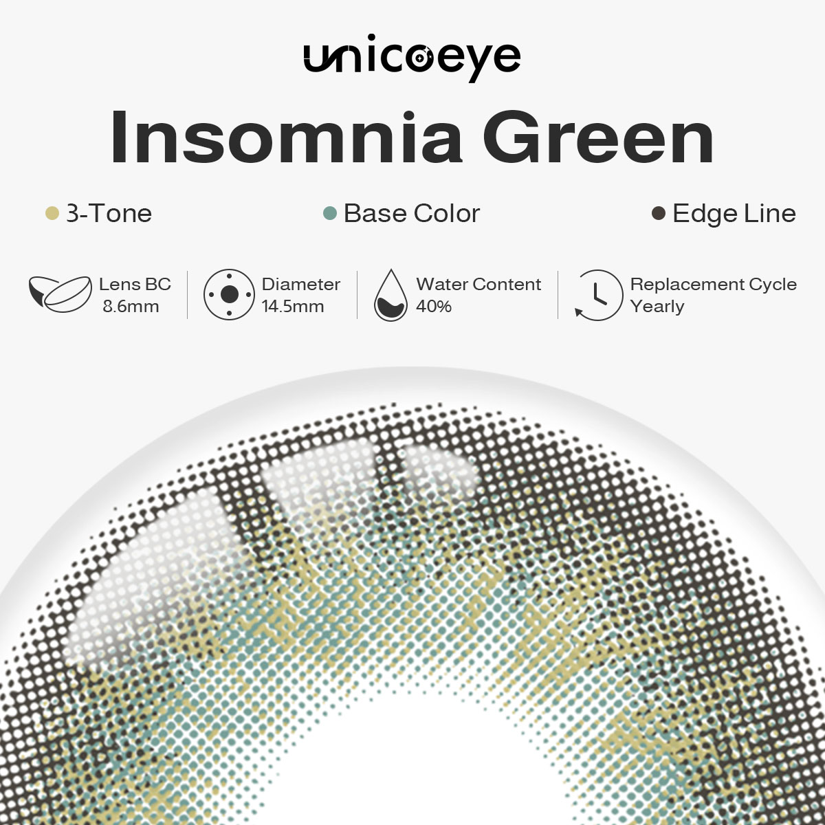Insomnia Green Prescription Yearly Contact Lenses