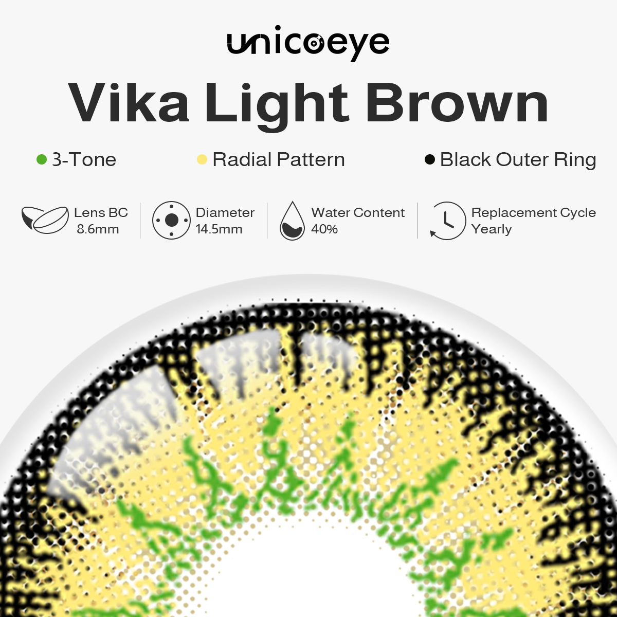 Vika Light Brown Yearly Contact Lenses
