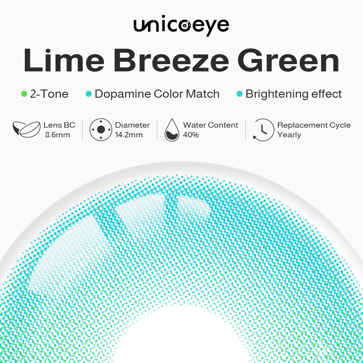 Lime Breeze Green Prescription Yearly Contact Lenses