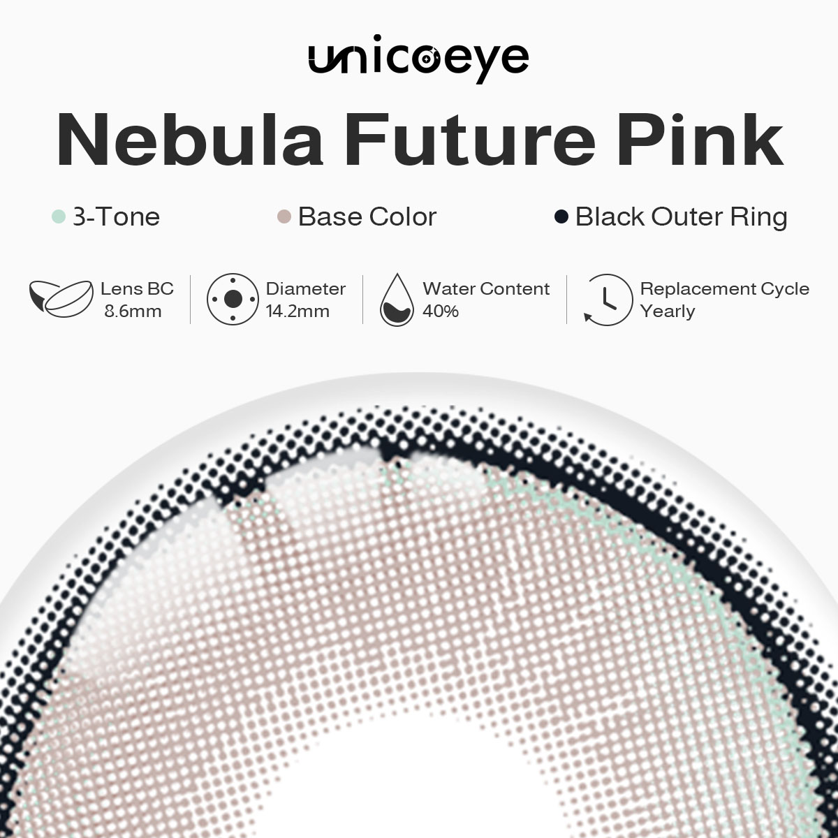 Nebula Future Pink Prescription Yearly Contact Lenses