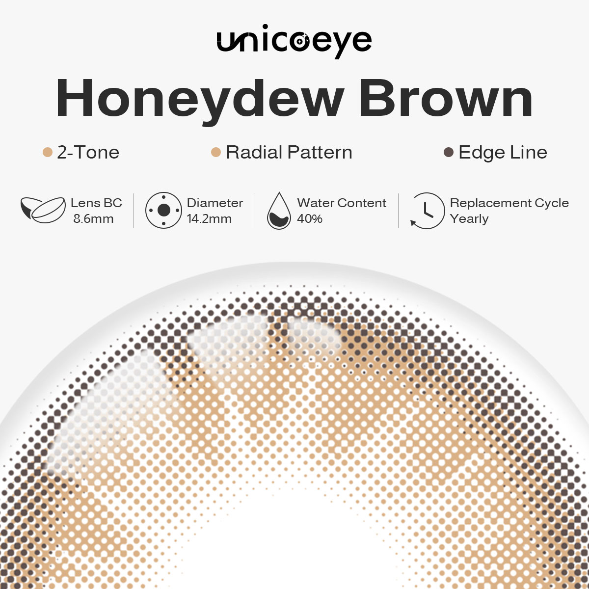 Honeydew Brown Prescription Yearly Contact Lenses