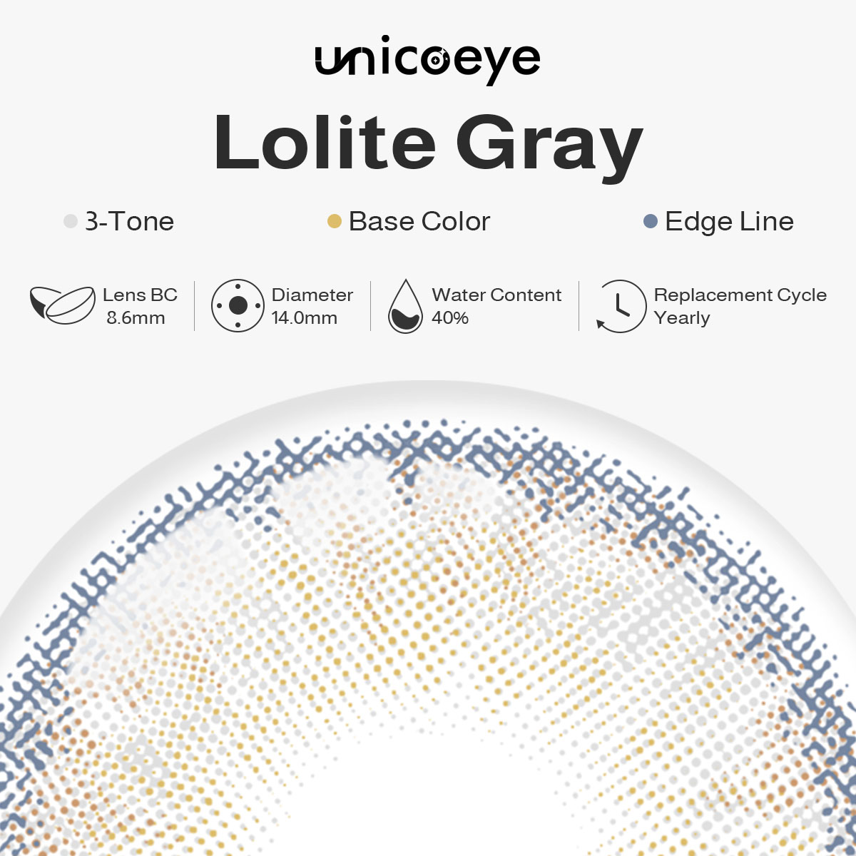 Lolite Gray Yearly Contact Lenses