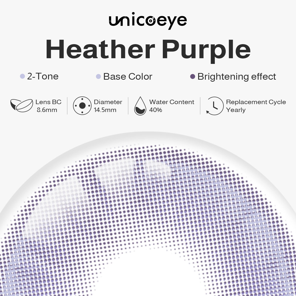 Heather Purple Prescription Yearly Contact Lenses