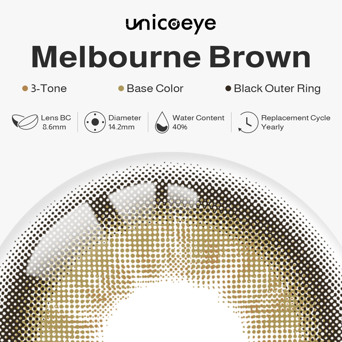 Melbourne Brown Yearly Contact Lenses