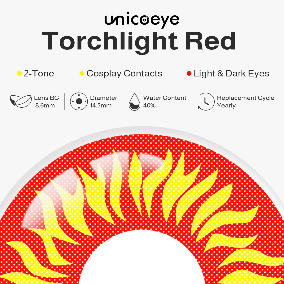 Torchlight Red Costume Yearly Contact Lenses