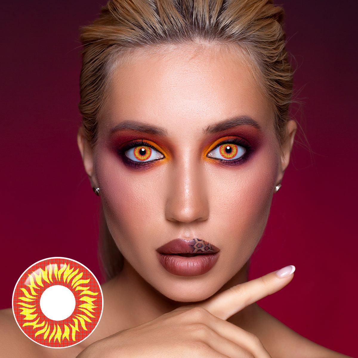 Torchlight Red Costume Yearly Contact Lenses