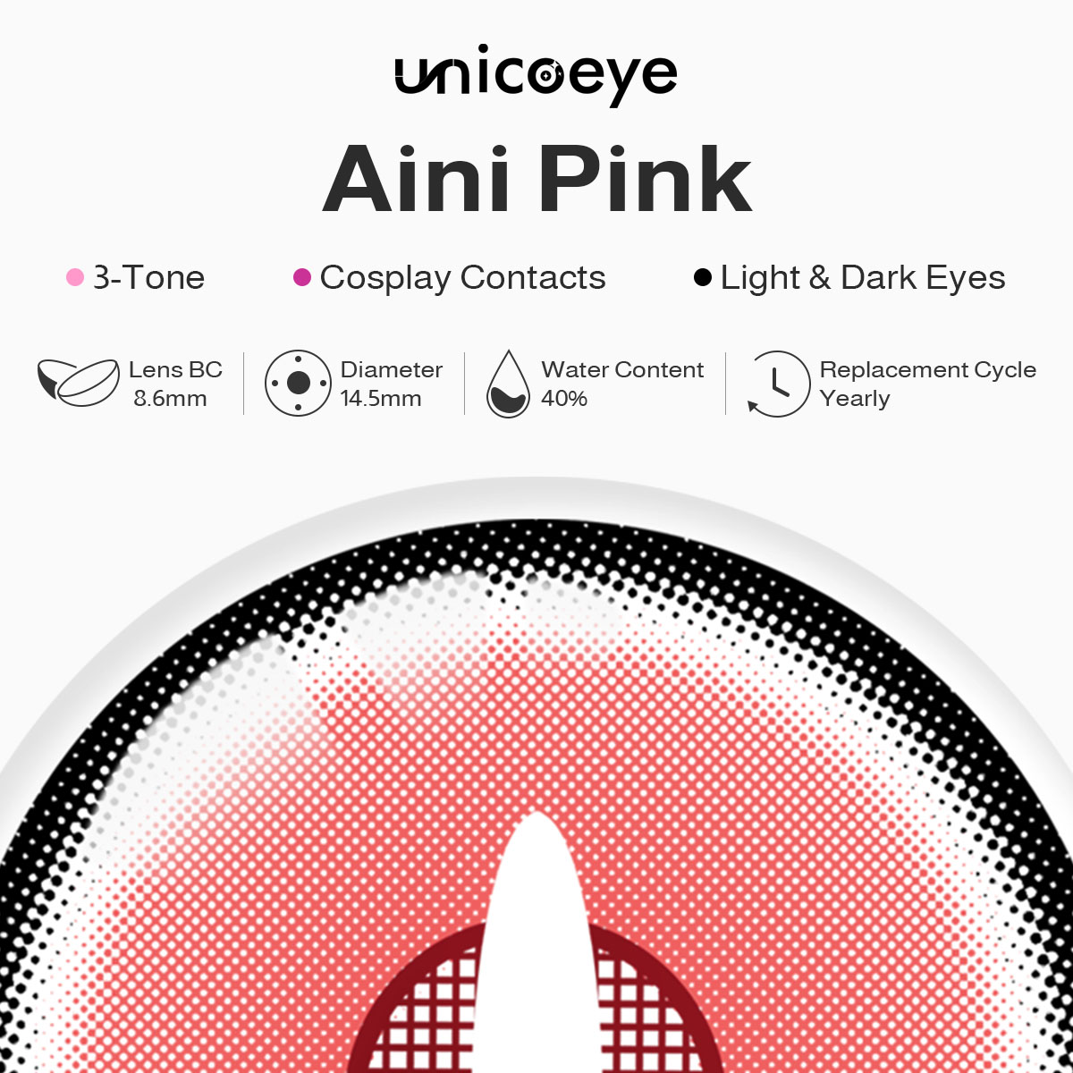 Aini Pink Costume Yearly Contact Lenses