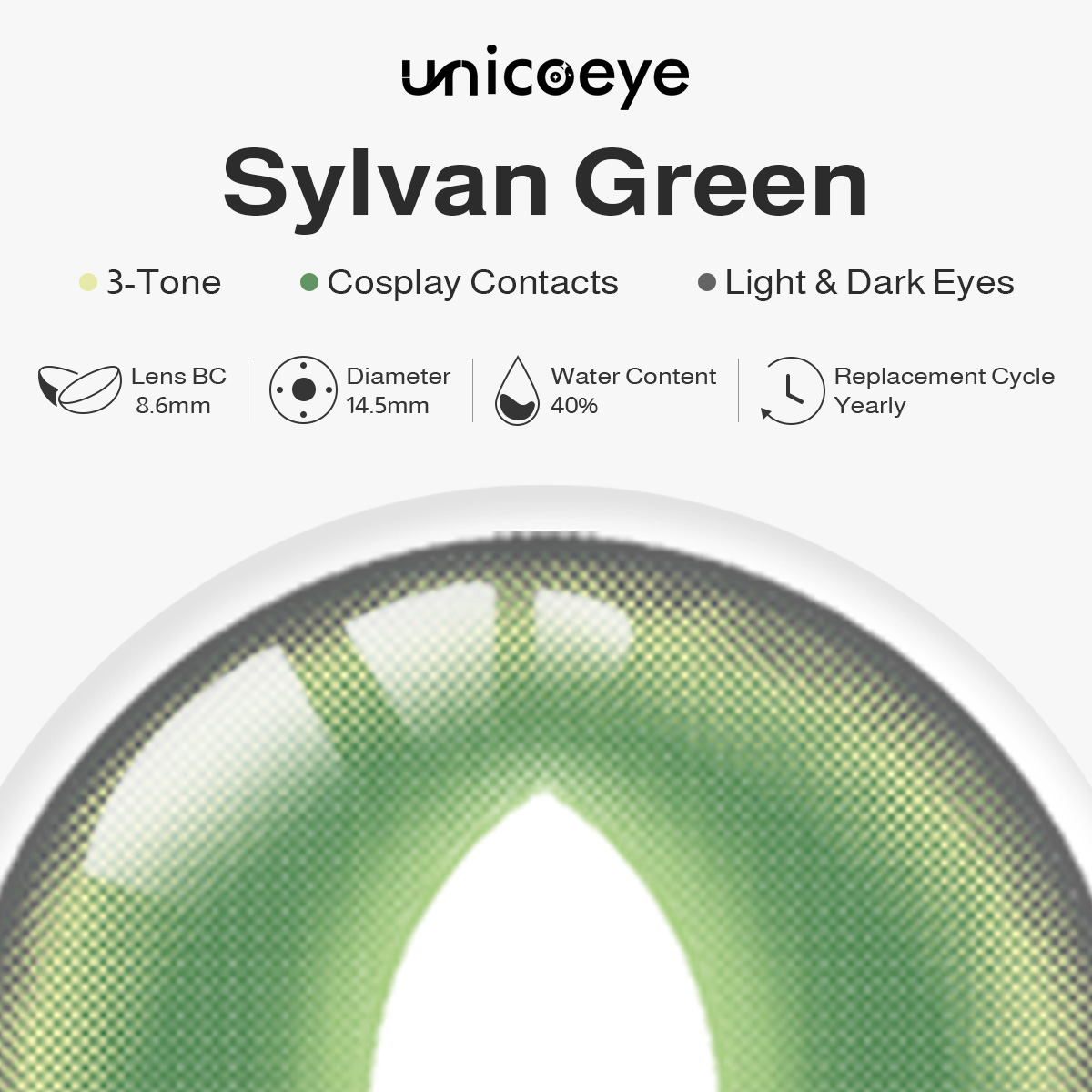 Sylvan Green Costume Yearly Contact Lenses
