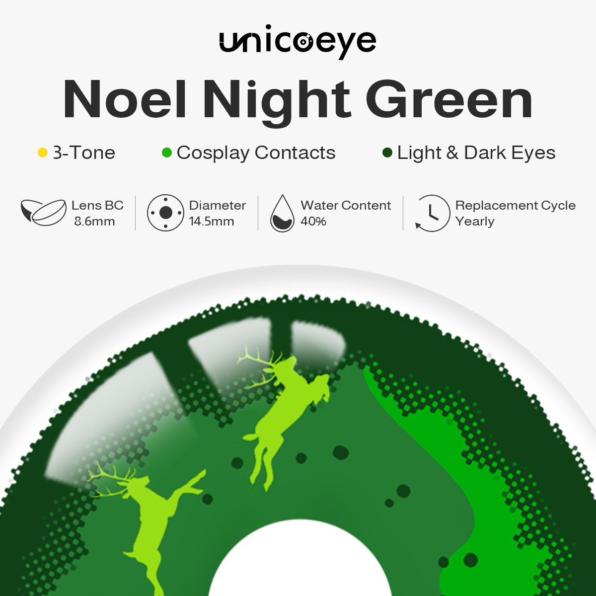Noel Night Green Costume Yearly Contact Lenses