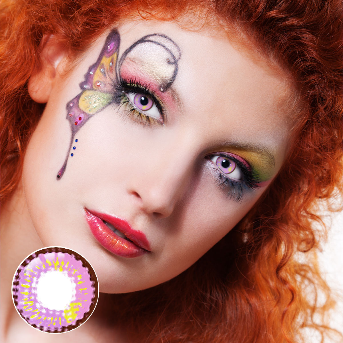 Lunar Earth Pink Costume Yearly Contact Lenses