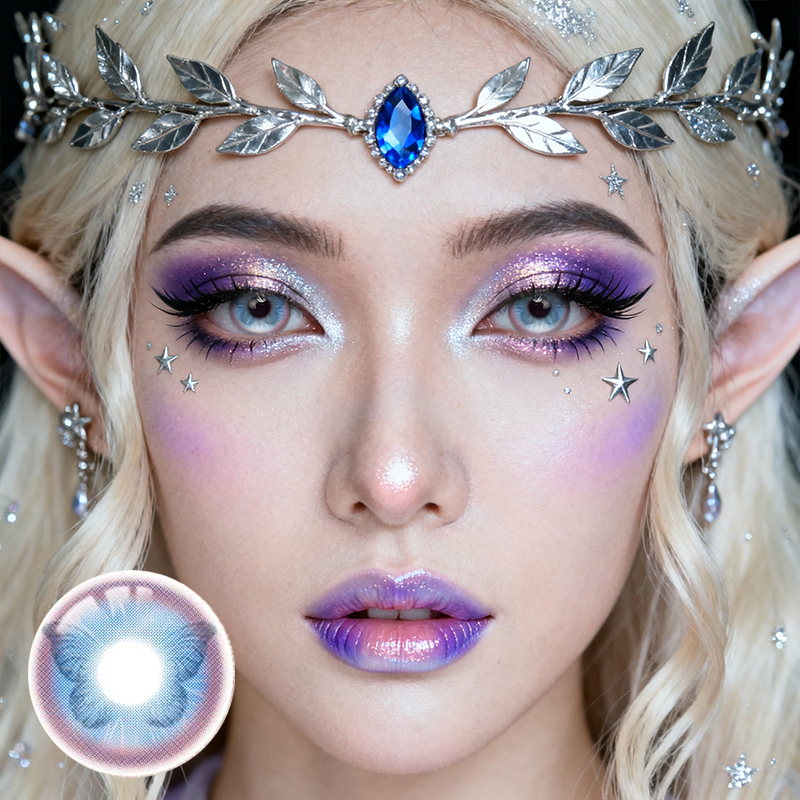 Papillon Blue Costume Prescription Yearly Contact Lenses