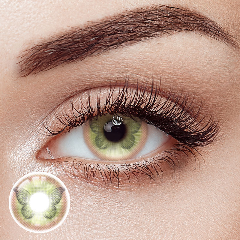 Papillon Green Costume Prescription Yearly Contact Lenses