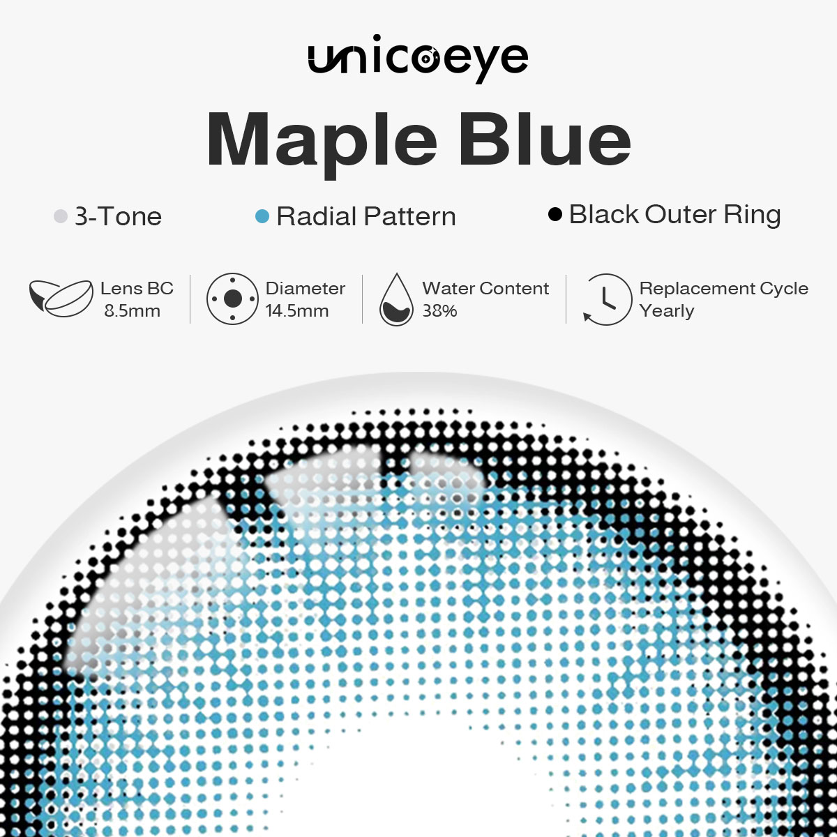 Maple Blue Yearly Contact Lenses