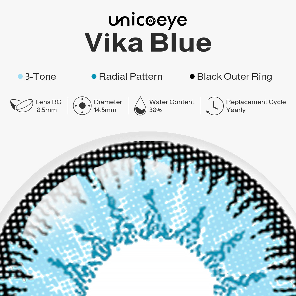 Vika Blue Yearly Contact Lenses