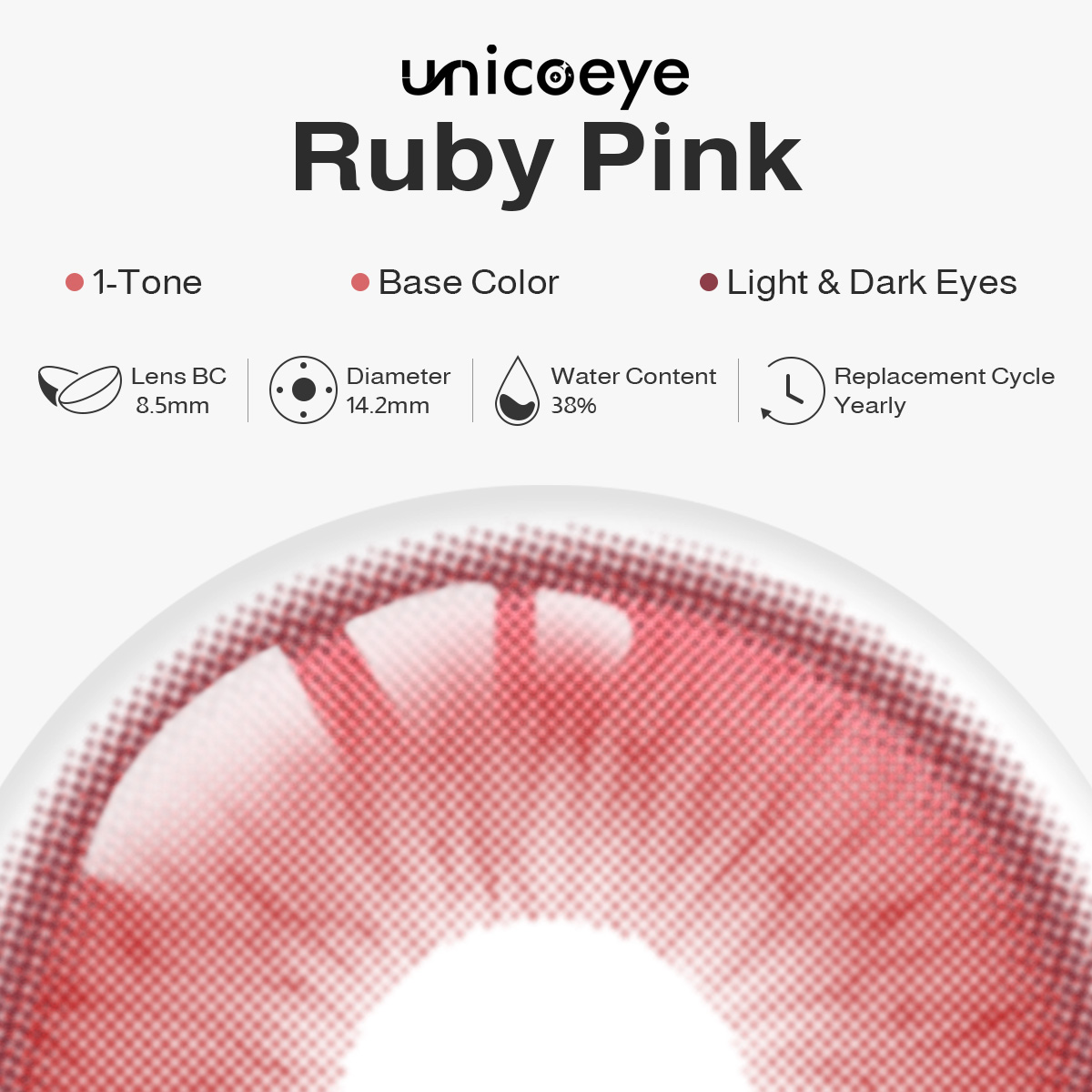 Ruby Pink Yearly Contact Lenses