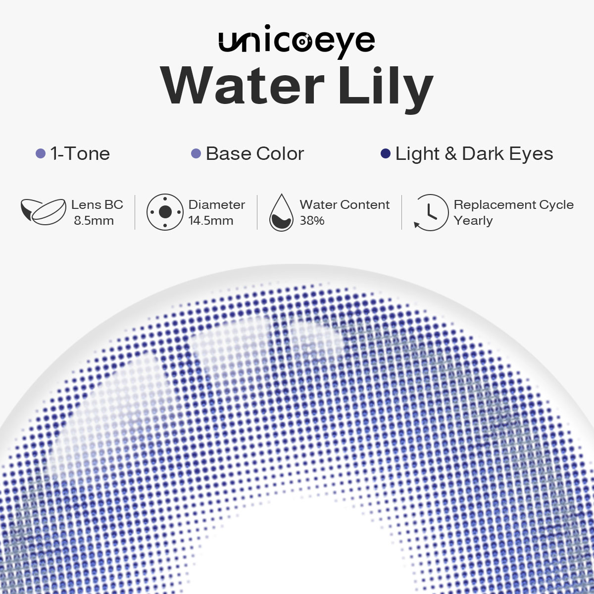 Water Lily Purple Yearly Contact Lenses