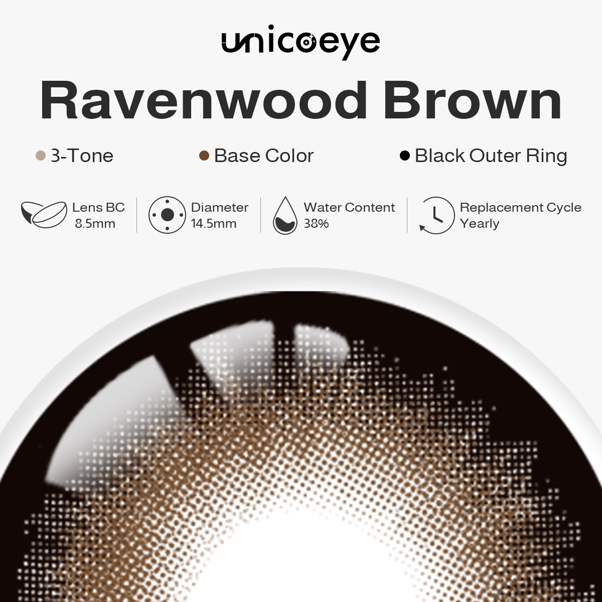 Ravenwood Brown Yearly Contact Lenses