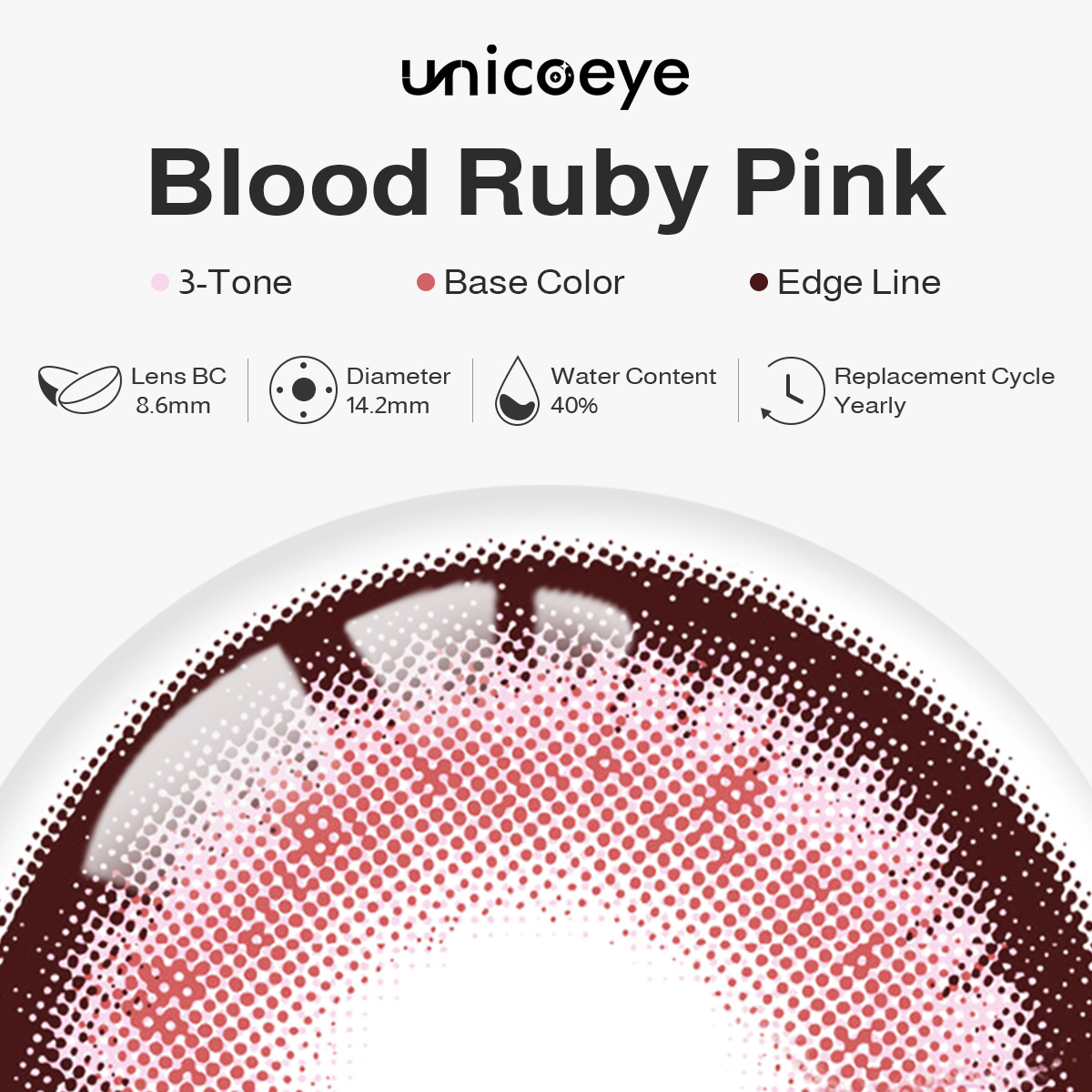 Blood Ruby Pink Yearly Contact Lenses