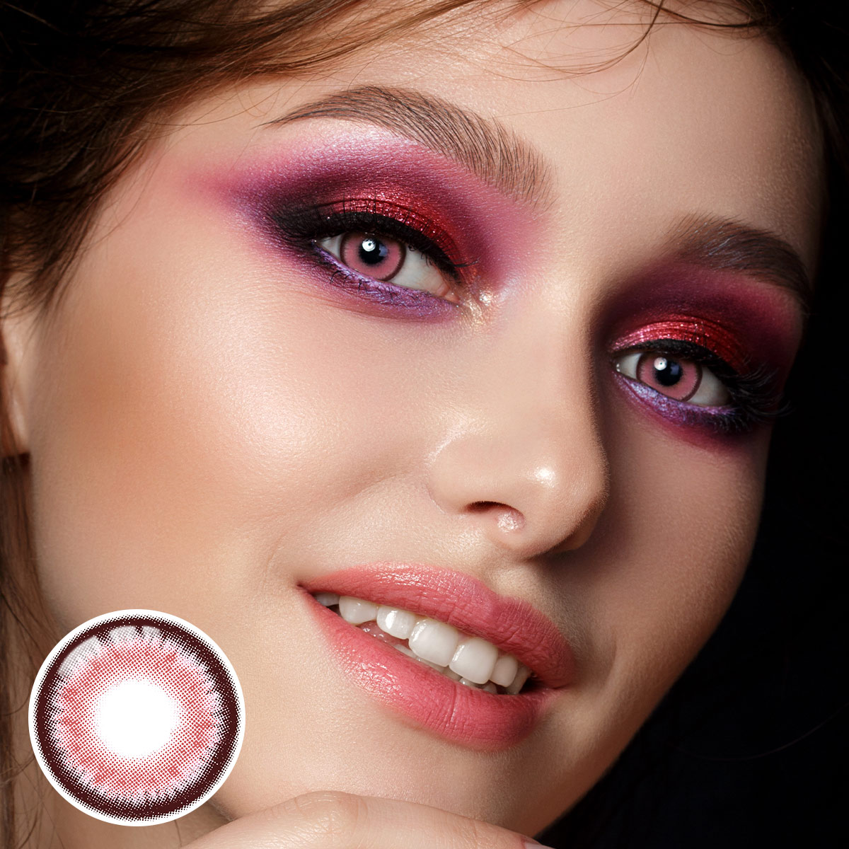 Blood Ruby Pink Yearly Contact Lenses