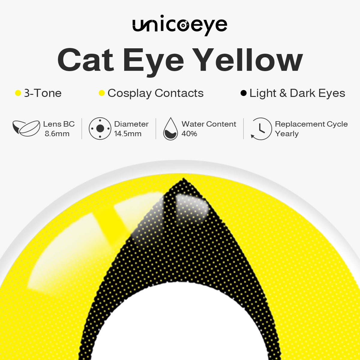 Cat?Eye?Yellow Costume Yearly Contact Lenses
