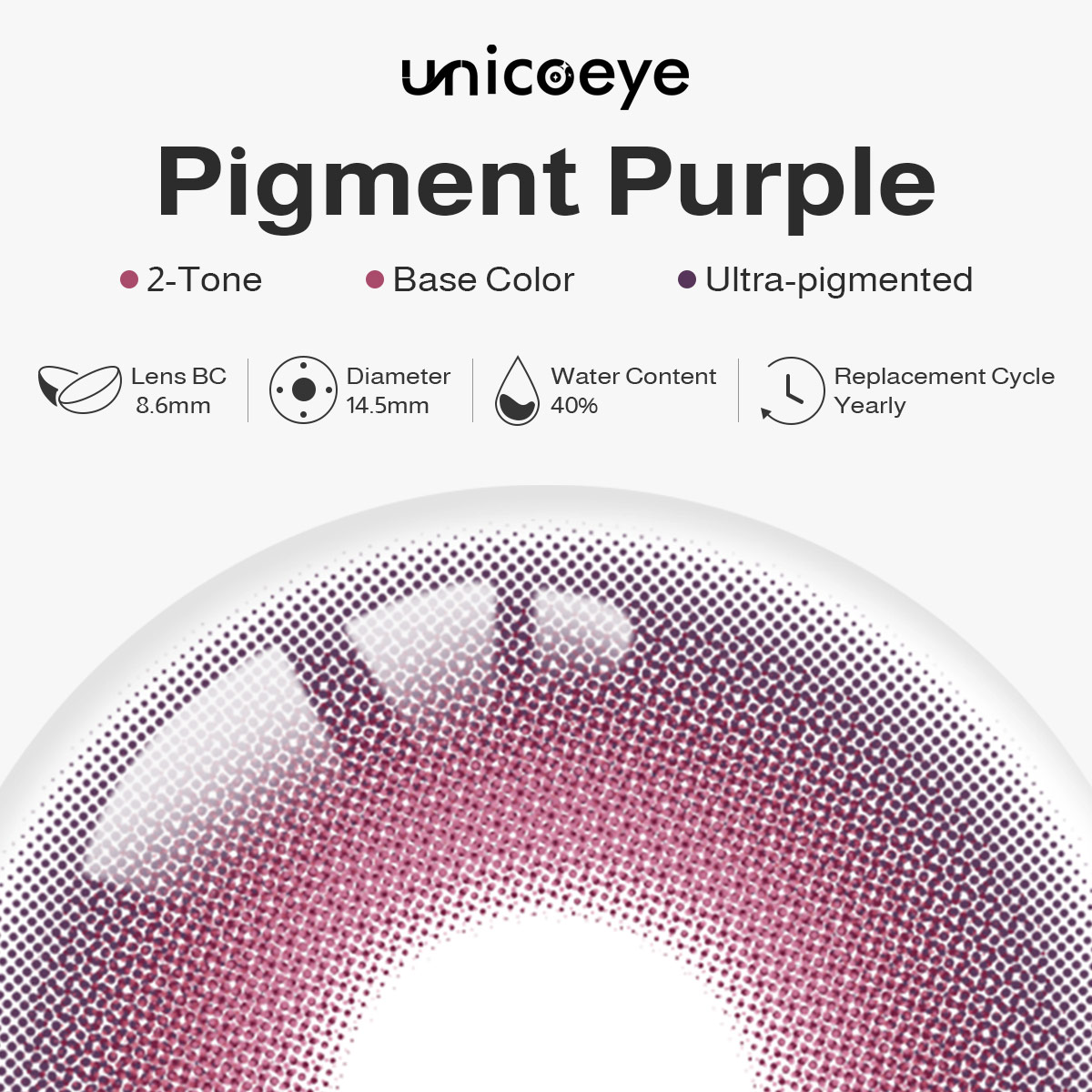 Pigment Purple Yearly Contact Lenses