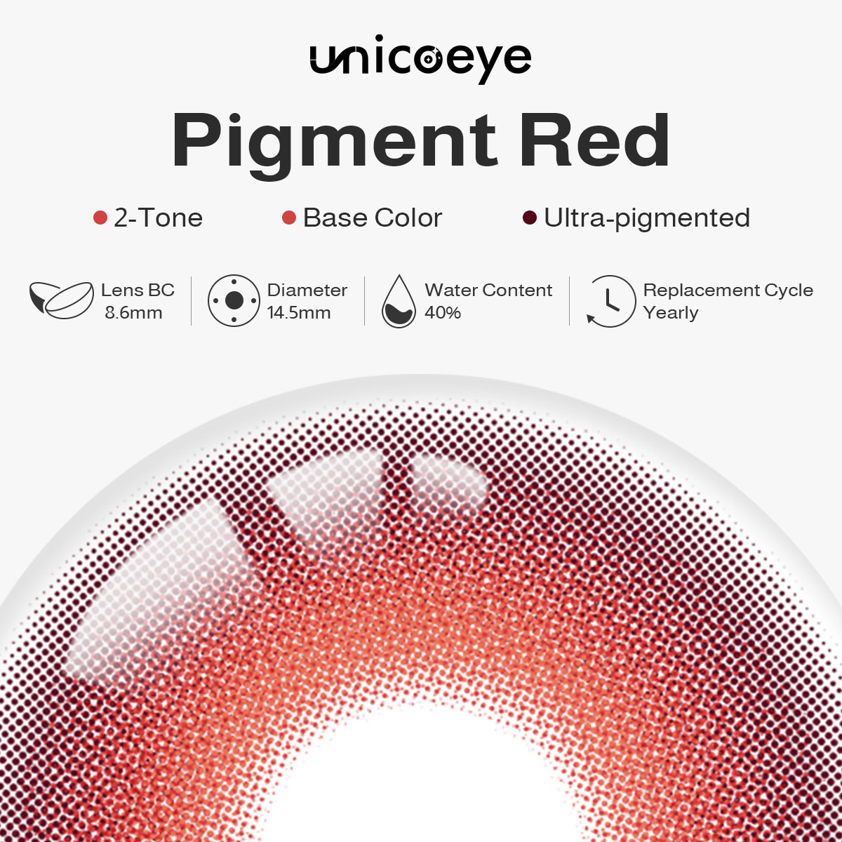 Pigment Red Yearly Contact Lenses