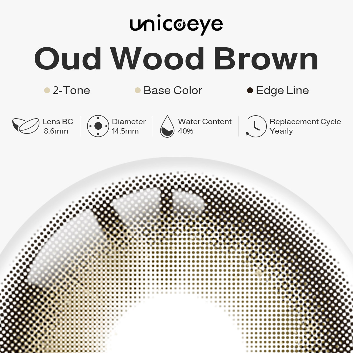 Oud Wood Brown Prescription Yearly Contact Lenses