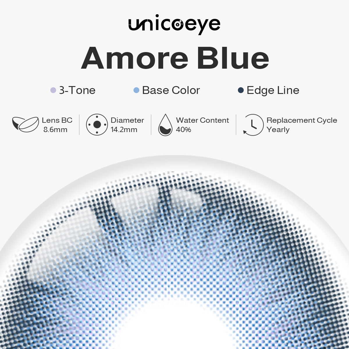 Amore Blue Yearly Contact Lenses